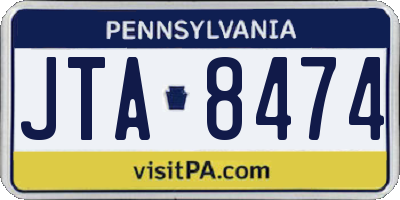 PA license plate JTA8474