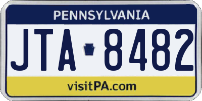 PA license plate JTA8482
