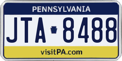 PA license plate JTA8488