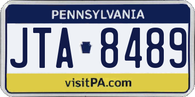 PA license plate JTA8489