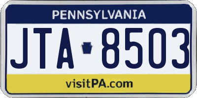 PA license plate JTA8503