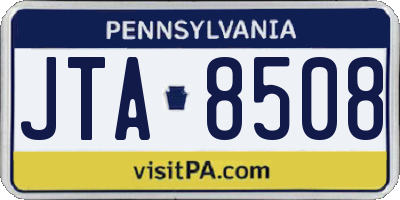 PA license plate JTA8508