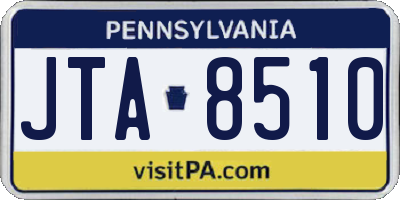 PA license plate JTA8510