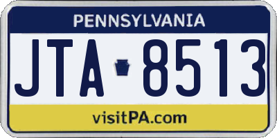 PA license plate JTA8513