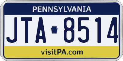 PA license plate JTA8514