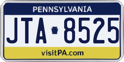 PA license plate JTA8525