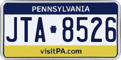 PA license plate JTA8526