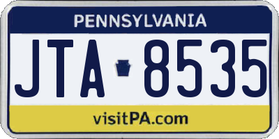 PA license plate JTA8535