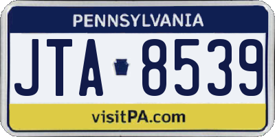 PA license plate JTA8539