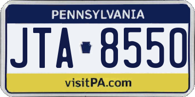 PA license plate JTA8550