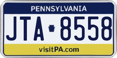 PA license plate JTA8558