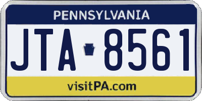 PA license plate JTA8561