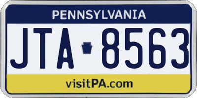 PA license plate JTA8563