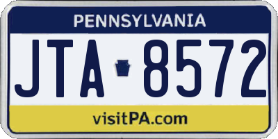PA license plate JTA8572