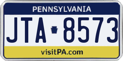 PA license plate JTA8573