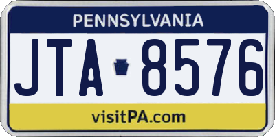PA license plate JTA8576