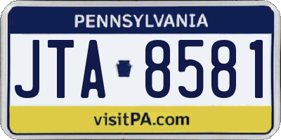 PA license plate JTA8581