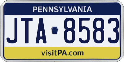 PA license plate JTA8583