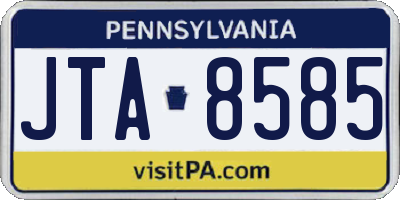 PA license plate JTA8585