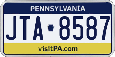 PA license plate JTA8587