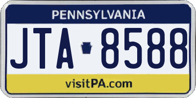 PA license plate JTA8588