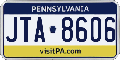 PA license plate JTA8606