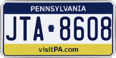 PA license plate JTA8608