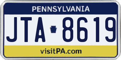PA license plate JTA8619