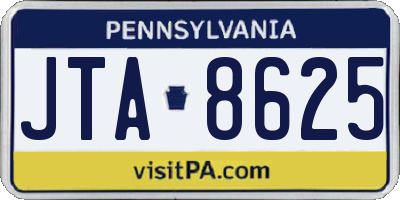PA license plate JTA8625