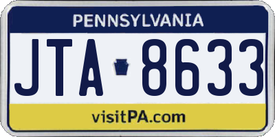 PA license plate JTA8633