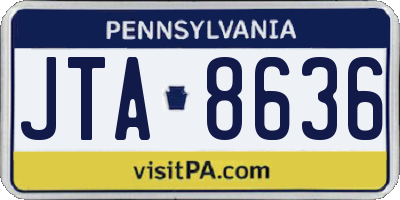 PA license plate JTA8636