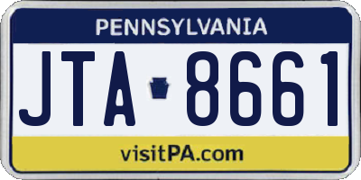 PA license plate JTA8661