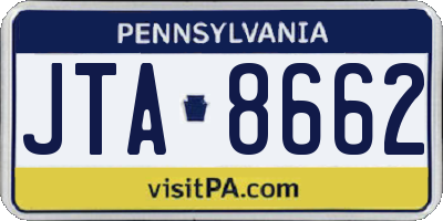 PA license plate JTA8662