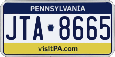 PA license plate JTA8665
