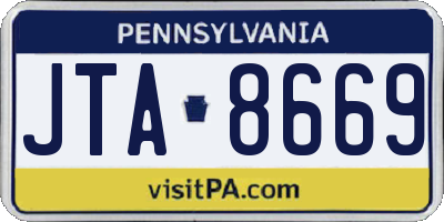 PA license plate JTA8669
