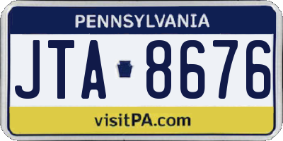 PA license plate JTA8676