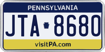 PA license plate JTA8680