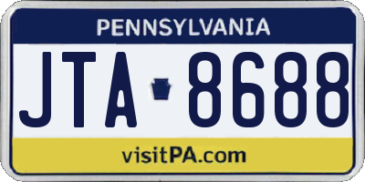 PA license plate JTA8688