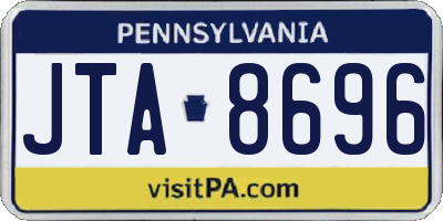 PA license plate JTA8696