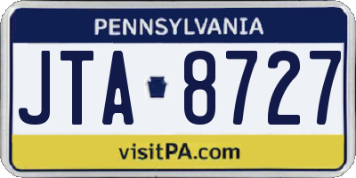 PA license plate JTA8727