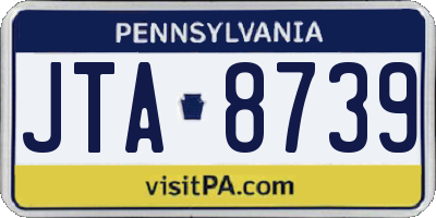 PA license plate JTA8739