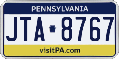 PA license plate JTA8767
