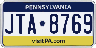 PA license plate JTA8769