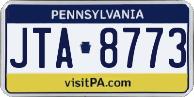 PA license plate JTA8773