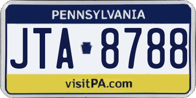PA license plate JTA8788