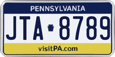 PA license plate JTA8789