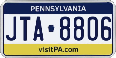 PA license plate JTA8806