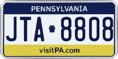 PA license plate JTA8808