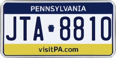 PA license plate JTA8810