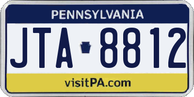 PA license plate JTA8812